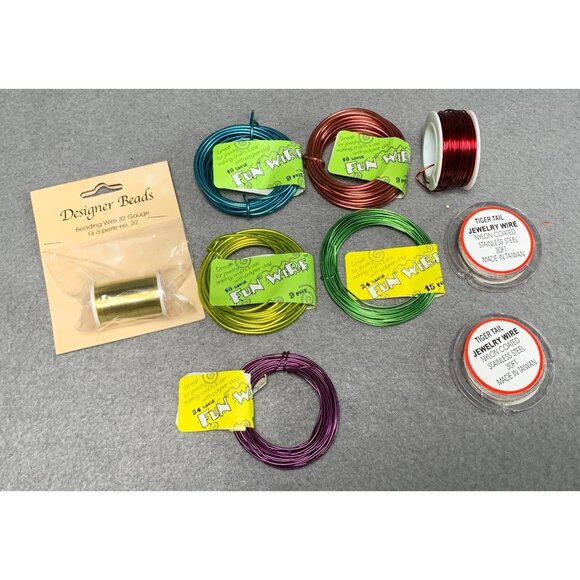 Assorted Jewelry Wire Set - Fun Wire & Tiger Tail - 18-32 Gauge - 9-15 Feet Each - Picture 10 of 10